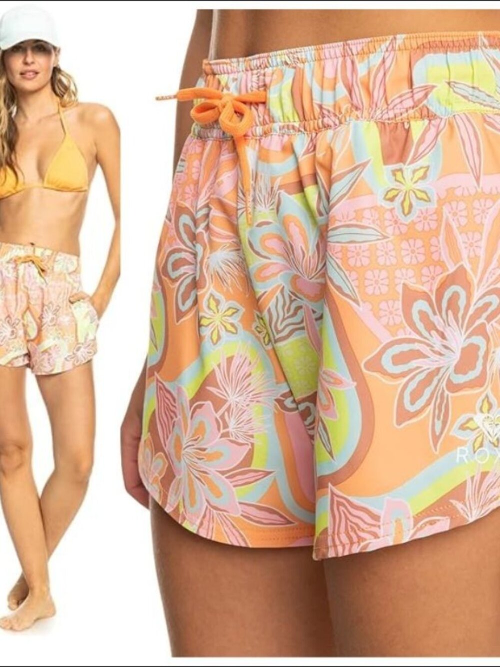 Women's Roxy Floral 2" Boardshorts-Size L -ERJBS03242 (NGZ6)
